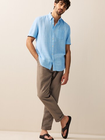 Next Regular fit Button Up Shirt in Blue