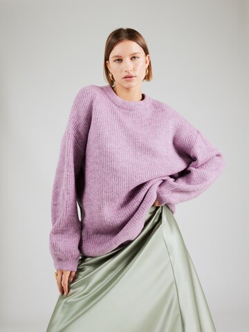 ABOUT YOU Oversized Sweater 'Mina' in Purple: front