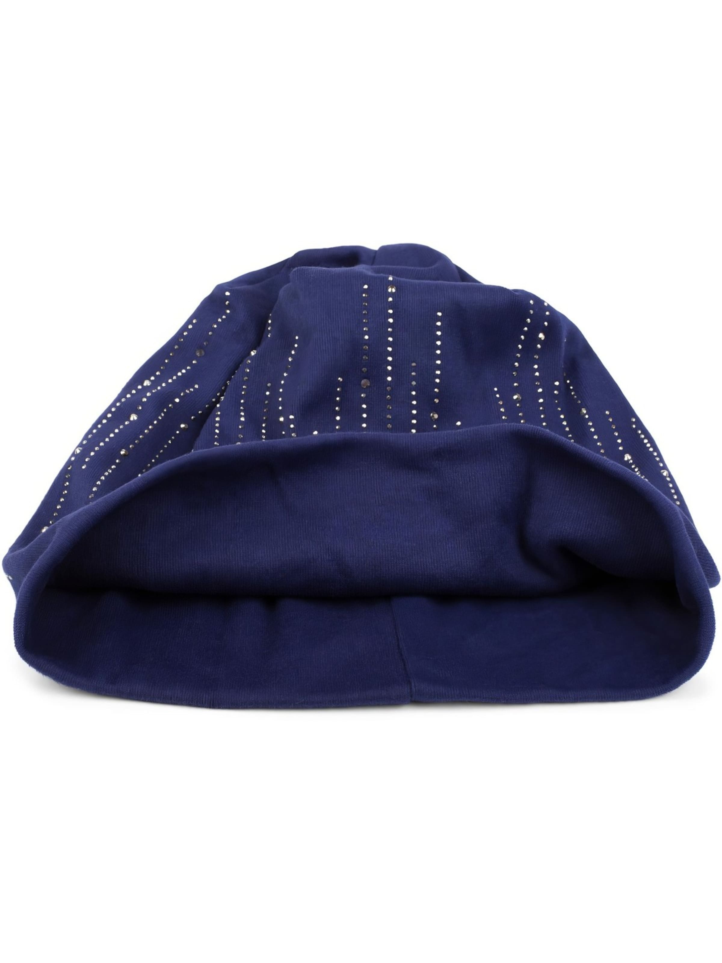 styleBREAKER Mütze 'Beanie mit Strass Streifen'‌‌ in Blau