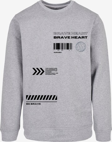 Sweat-shirt 'Brave Heart' F4NT4STIC en gris : devant