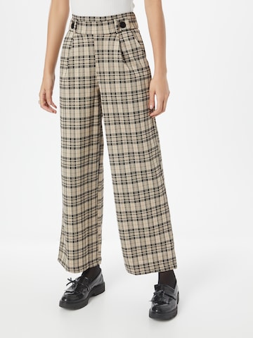 JDY Wide leg Pleat-Front Pants 'GEGGO MIA' in Grey: front