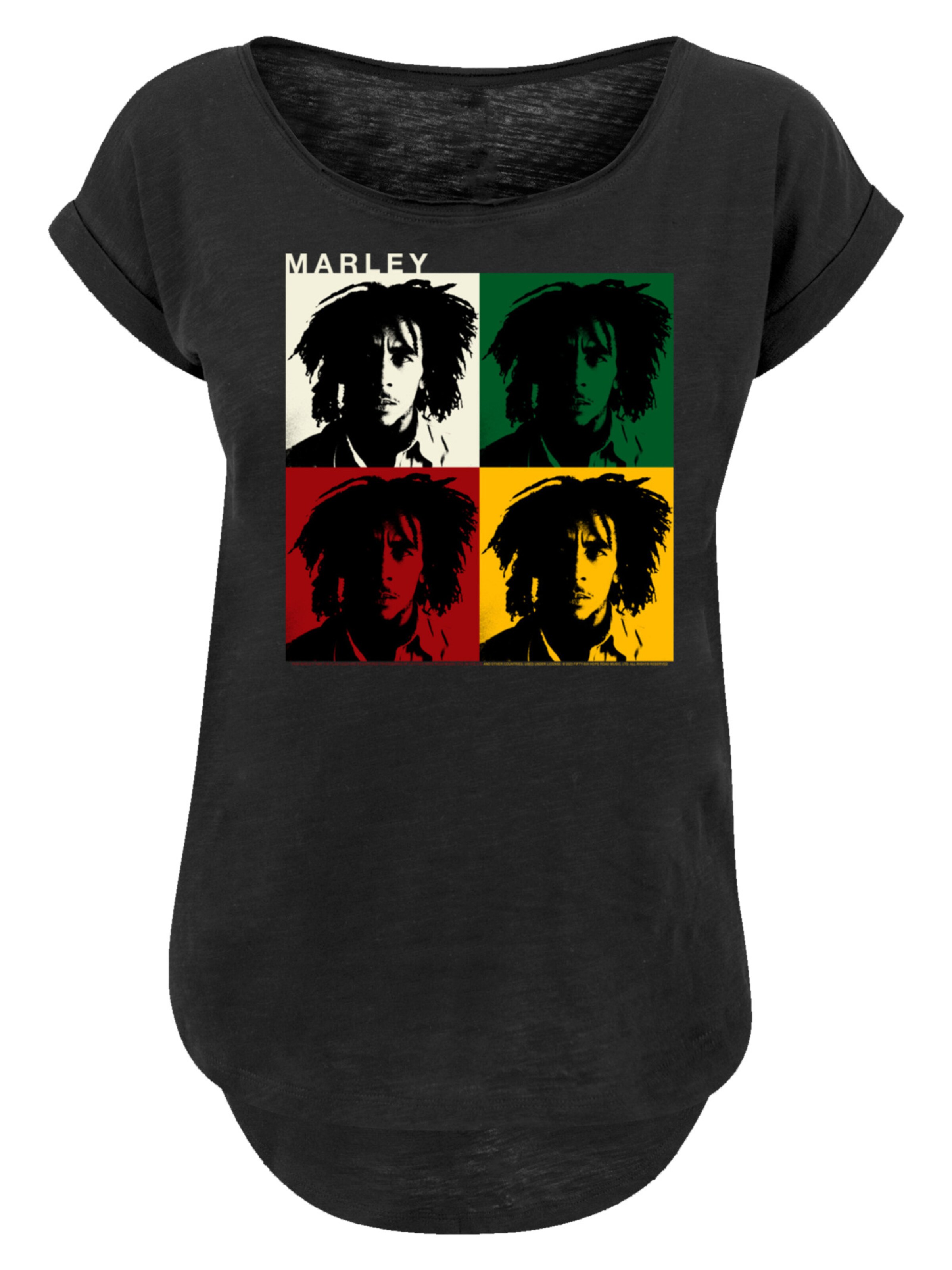 F4NT4STIC Shirt 'Bob Marley' in Zwart: voorkant
