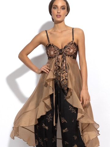 Tunique 'GOLDEN STRIPES' JIORO en marron