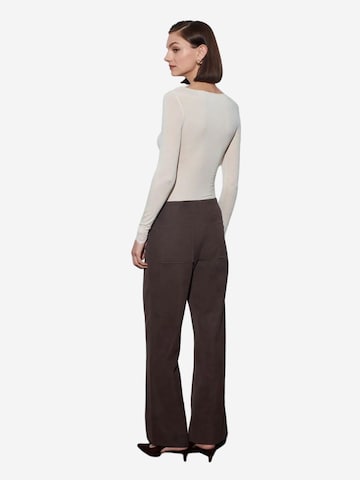 Wide Leg Pantalon Dilvin en marron