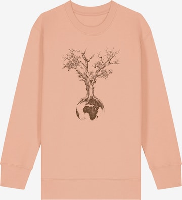 Life-Tree Sweatshirt 'Organic Fairwear Sweater Kids Unisex Weltenbaum' in Orange: front