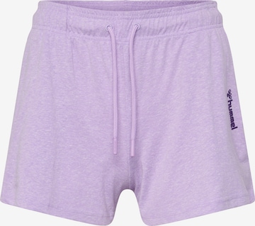 Hummel Workout Pants in Purple: front