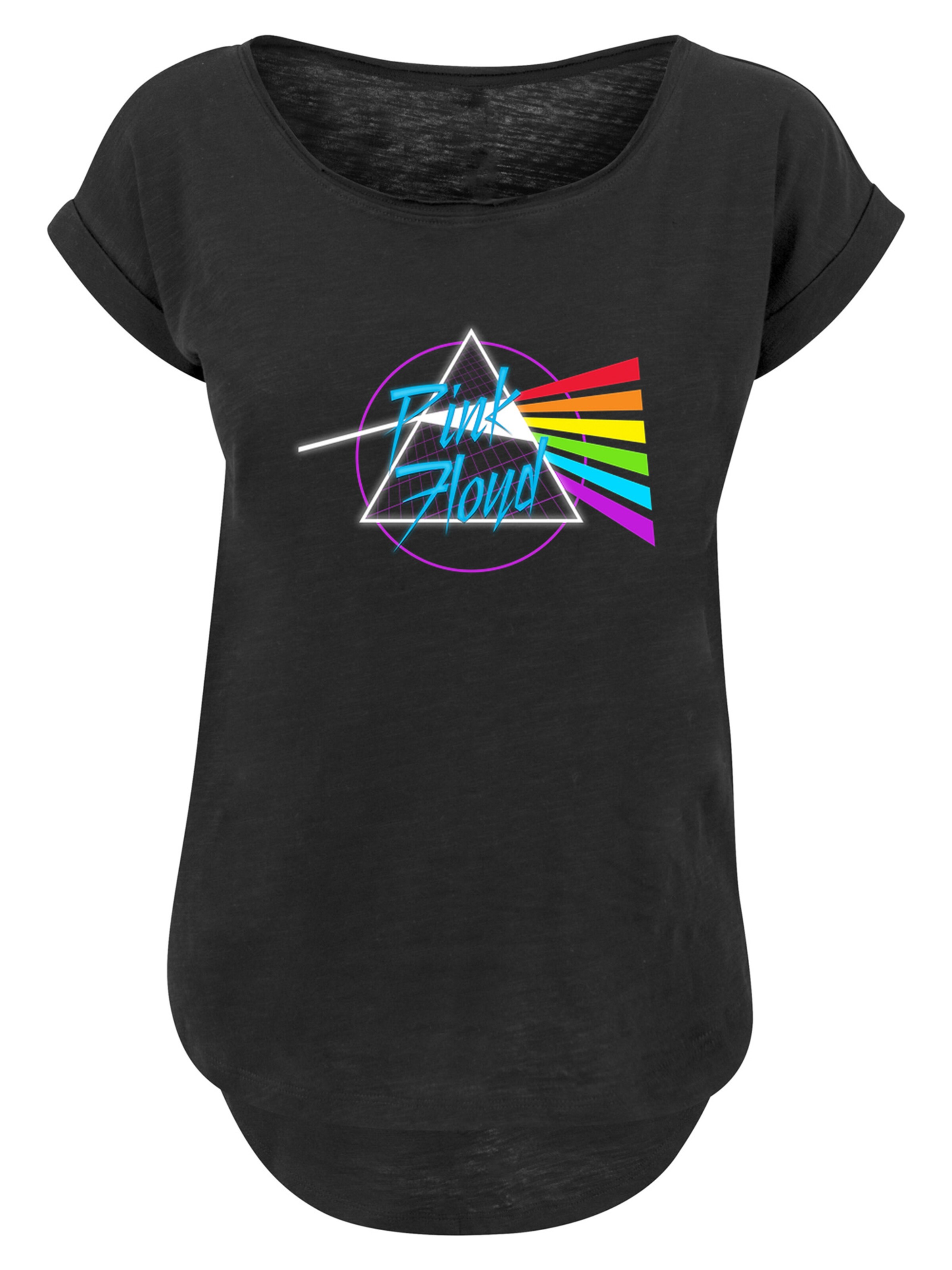 F4NT4STIC Shirt 'Pink Floyd Neon Dark Side' in Black: front
