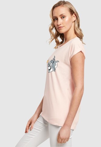 ABSOLUTE CULT Shirt 'Tom And Jerry - Simple Heads' in Roze