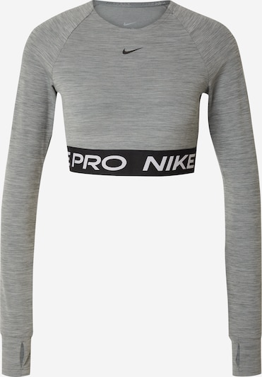 NIKE Функциональная футболка 'Pro' в Серый меланж / Черный / Белый, Обзор товара