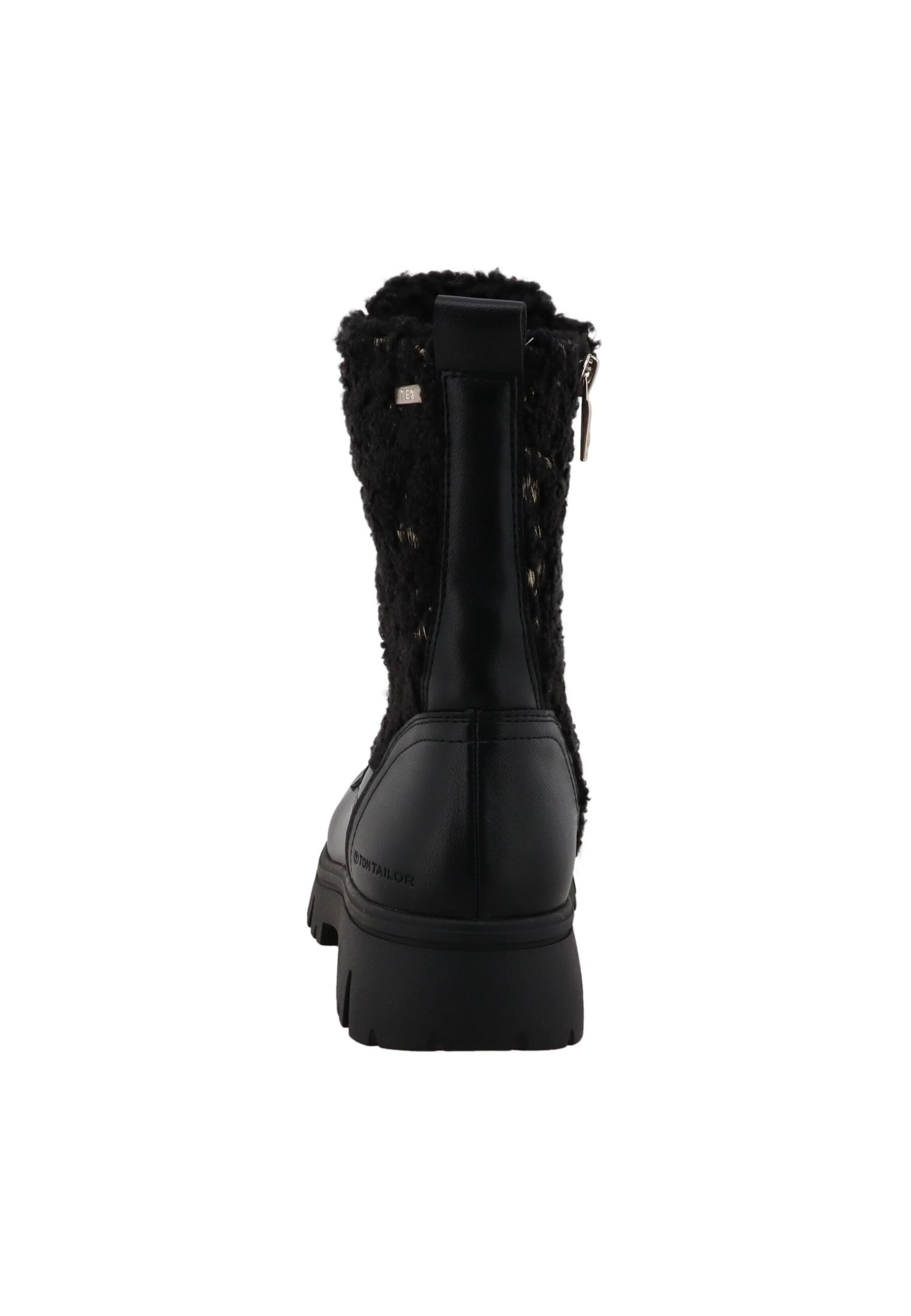 TOM TAILOR Schnürstiefelette in Schwarz