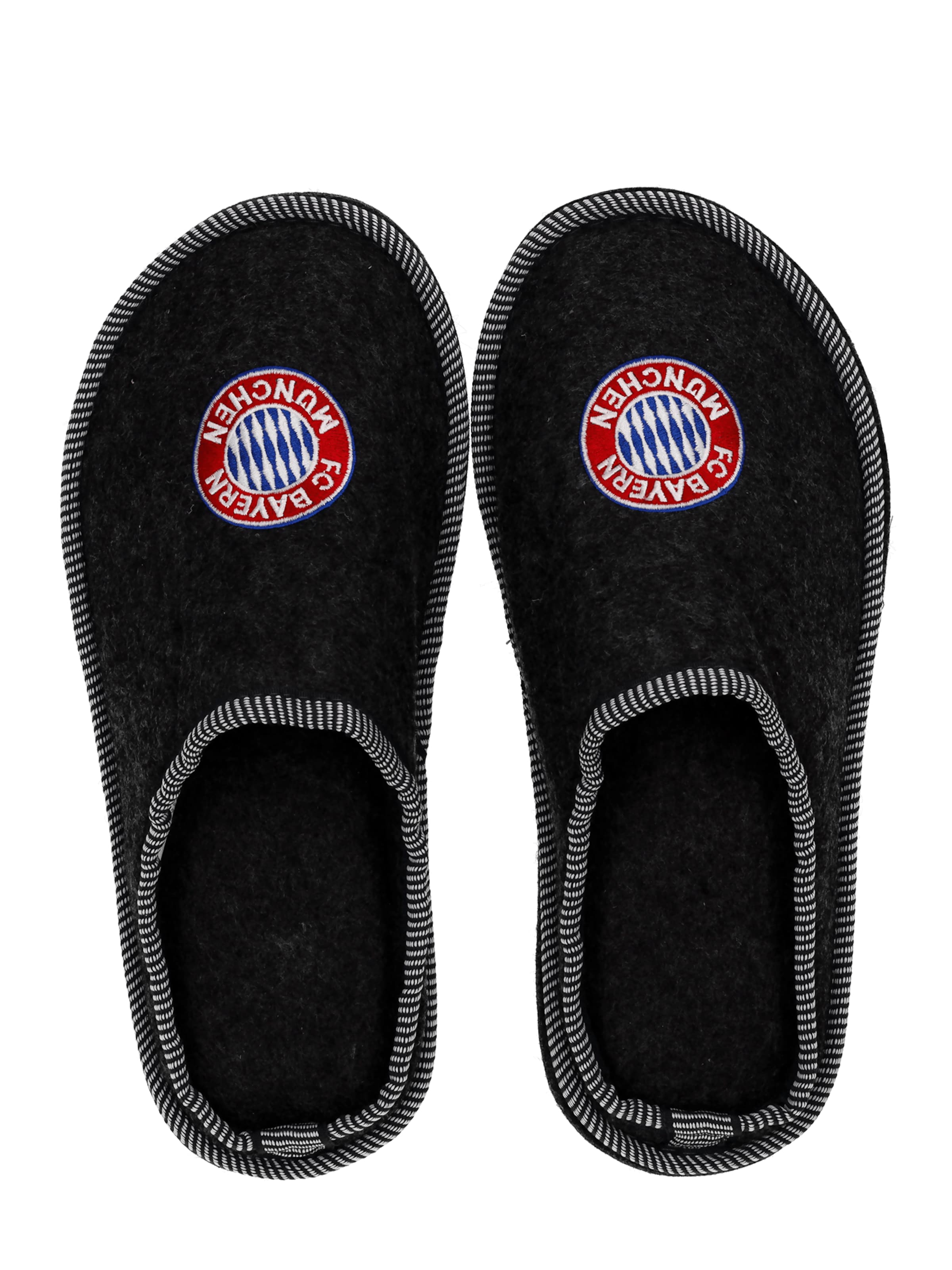 FC BAYERN MÜNCHEN Filz-Pantoffeln in Grau: Vorderseite