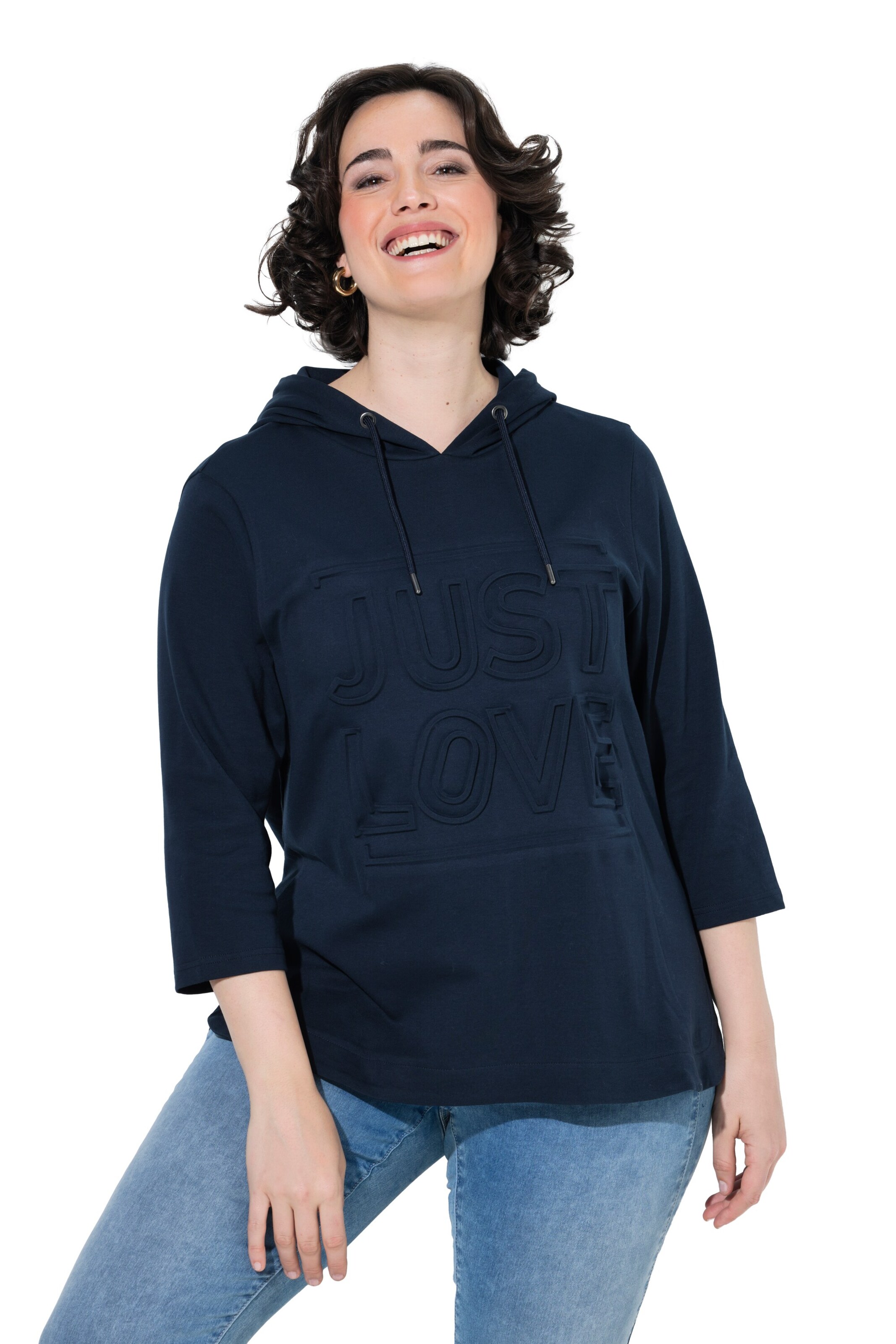 Ulla Popken Sweatshirt in Blauw: voorkant