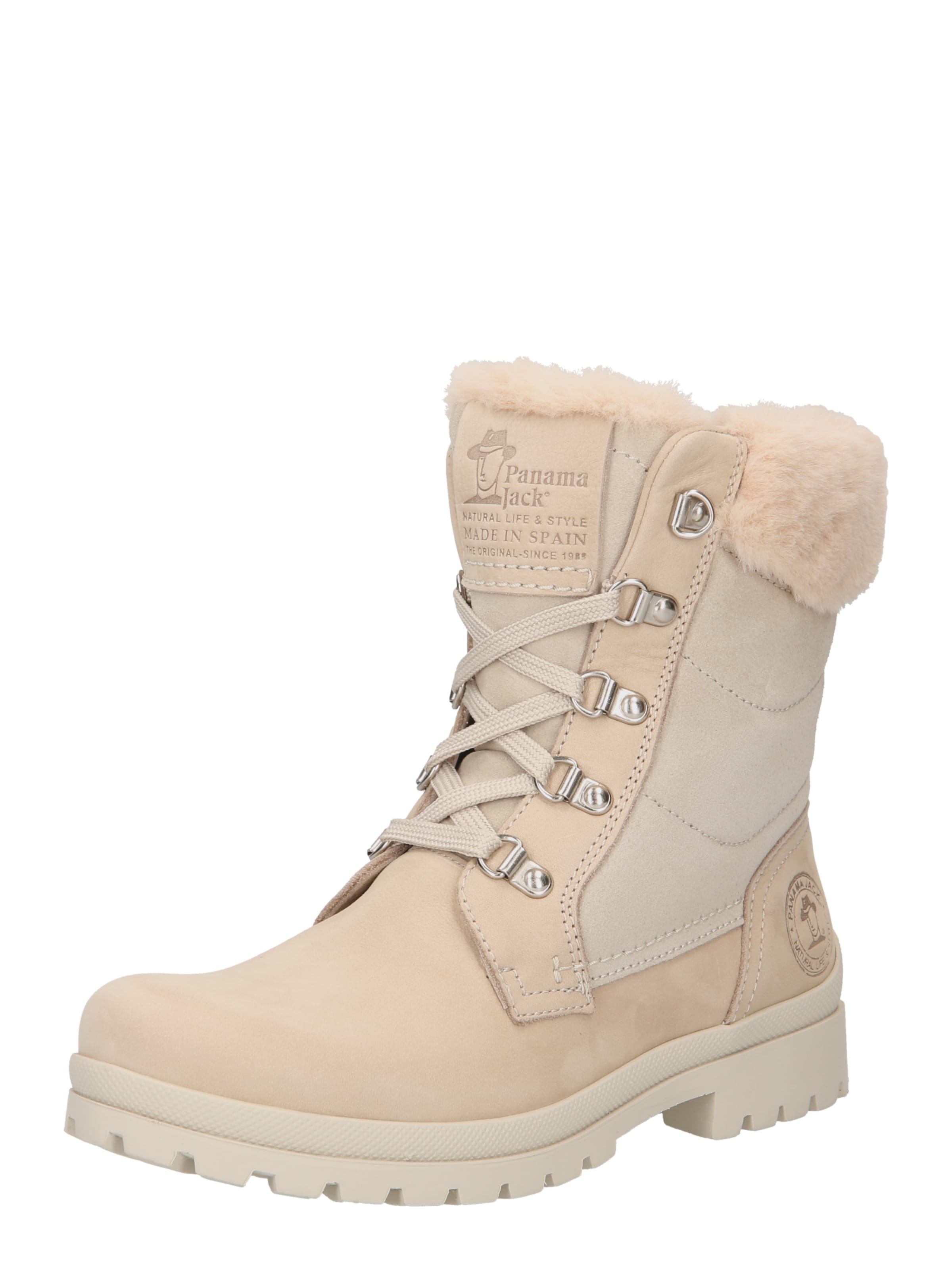 PANAMA JACK Lace-Up Ankle Boots 'Tuscani' in Beige: front