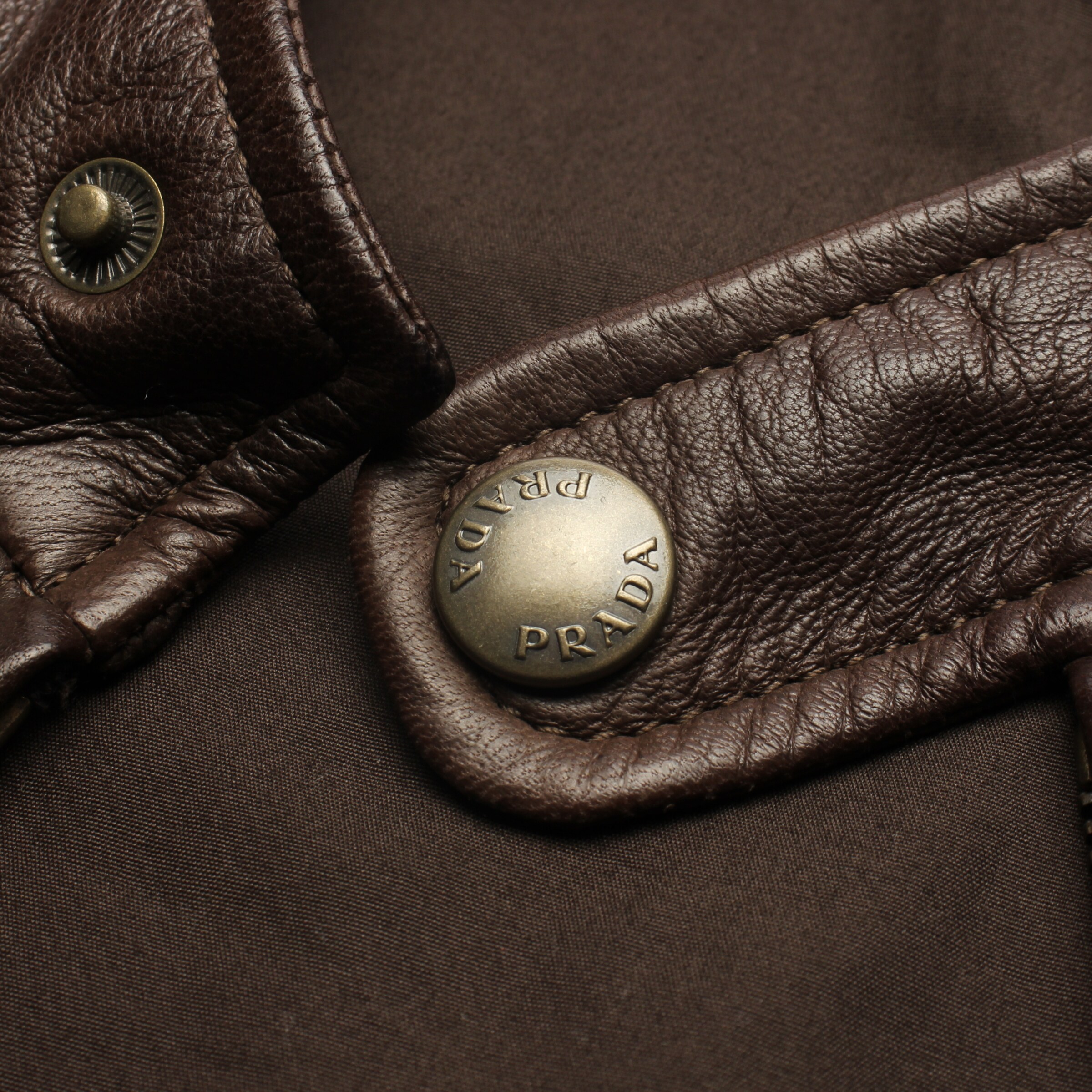 PRADA Lederjacke / Ledermantel L-XL in Braun