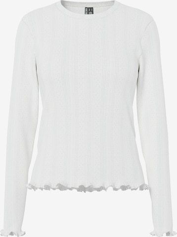 PIECES Langarmshirt in Weiß: Vorderseite