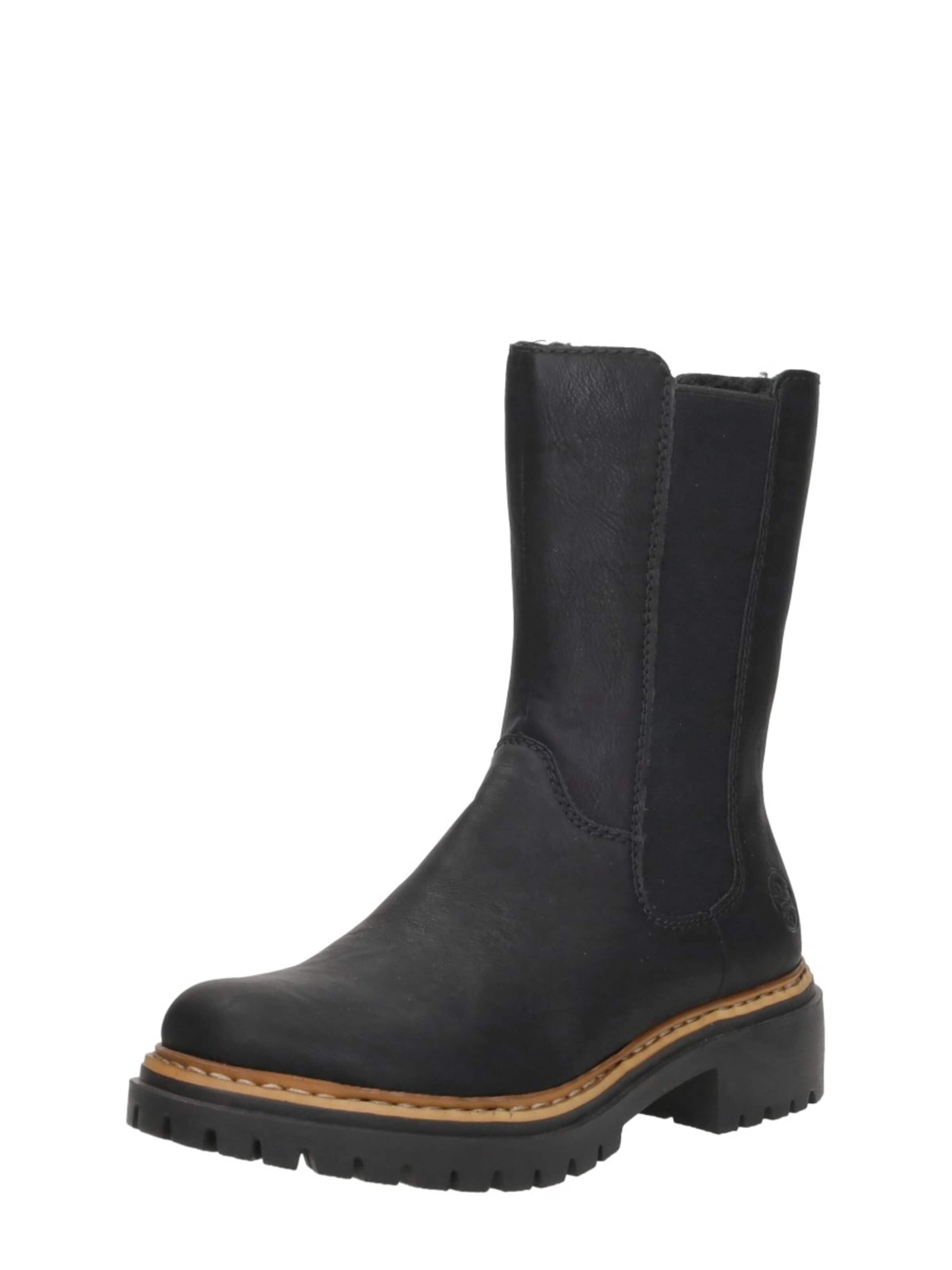 Rieker Boots 'Enkellaarsjes Plat' in Zwart