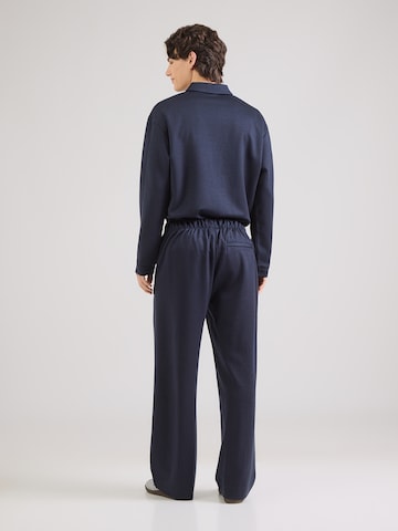 Calvin Klein Ohlapna forma Hlače z naborki | modra barva: zadnja stran