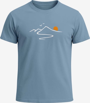 Neverless Shirt 'Mountain Trail' in Blau: Vorderseite