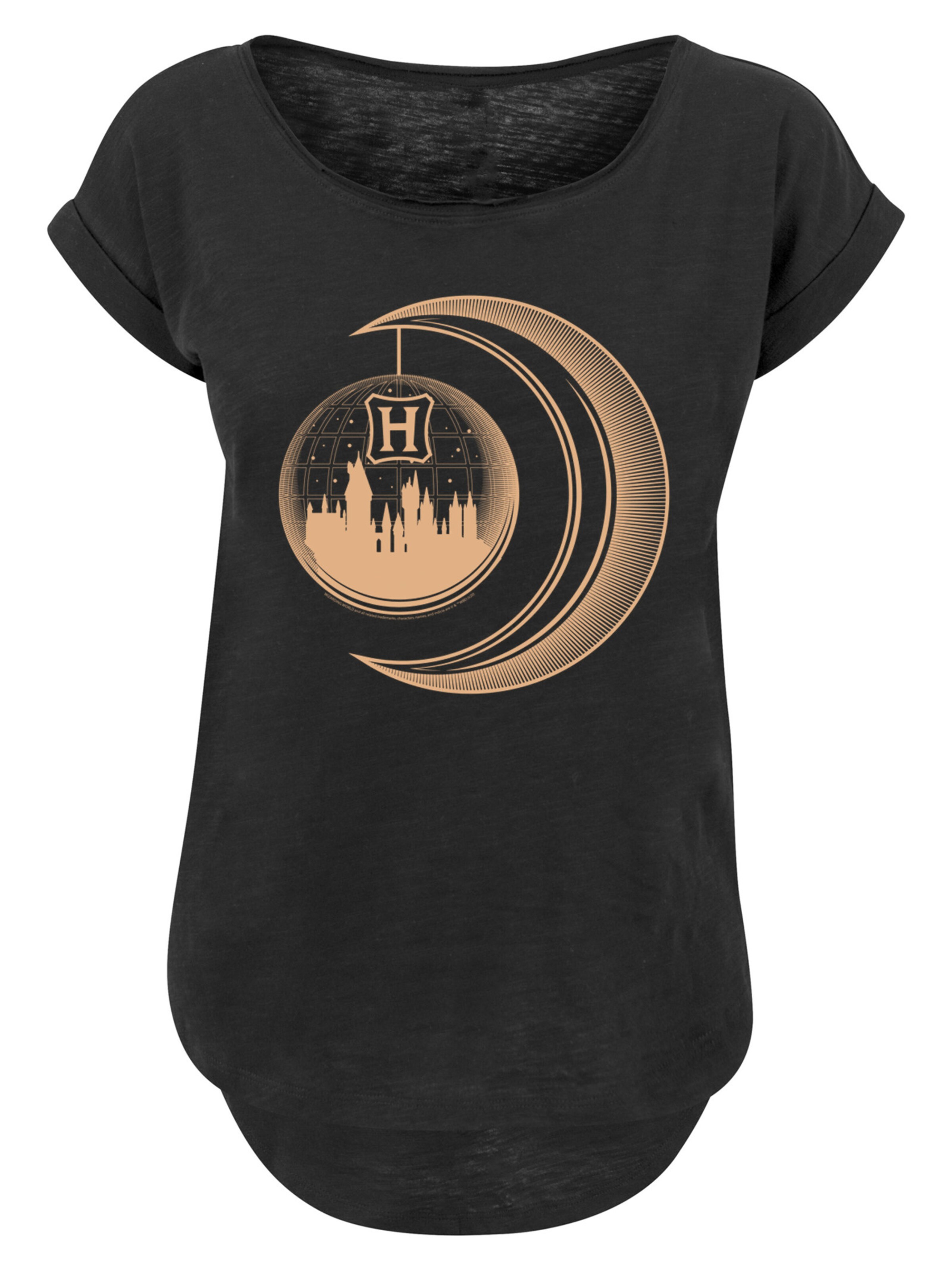 T-shirt 'Harry Potter Hogwarts Moon' F4NT4STIC en noir : devant
