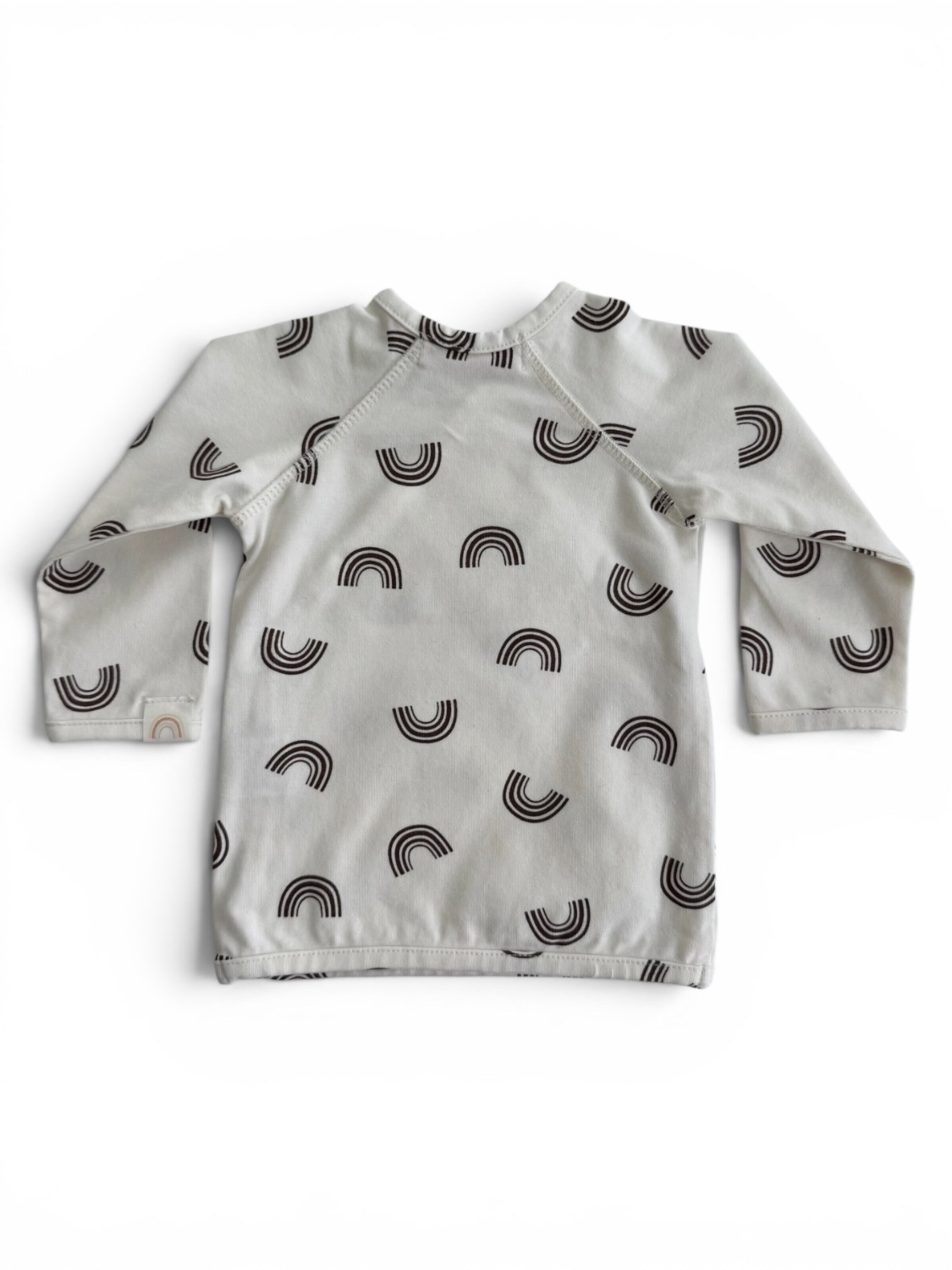 KURTI & FRIEDA Sweatshirt 'Wrap Top - Rainbow Print' in Beige