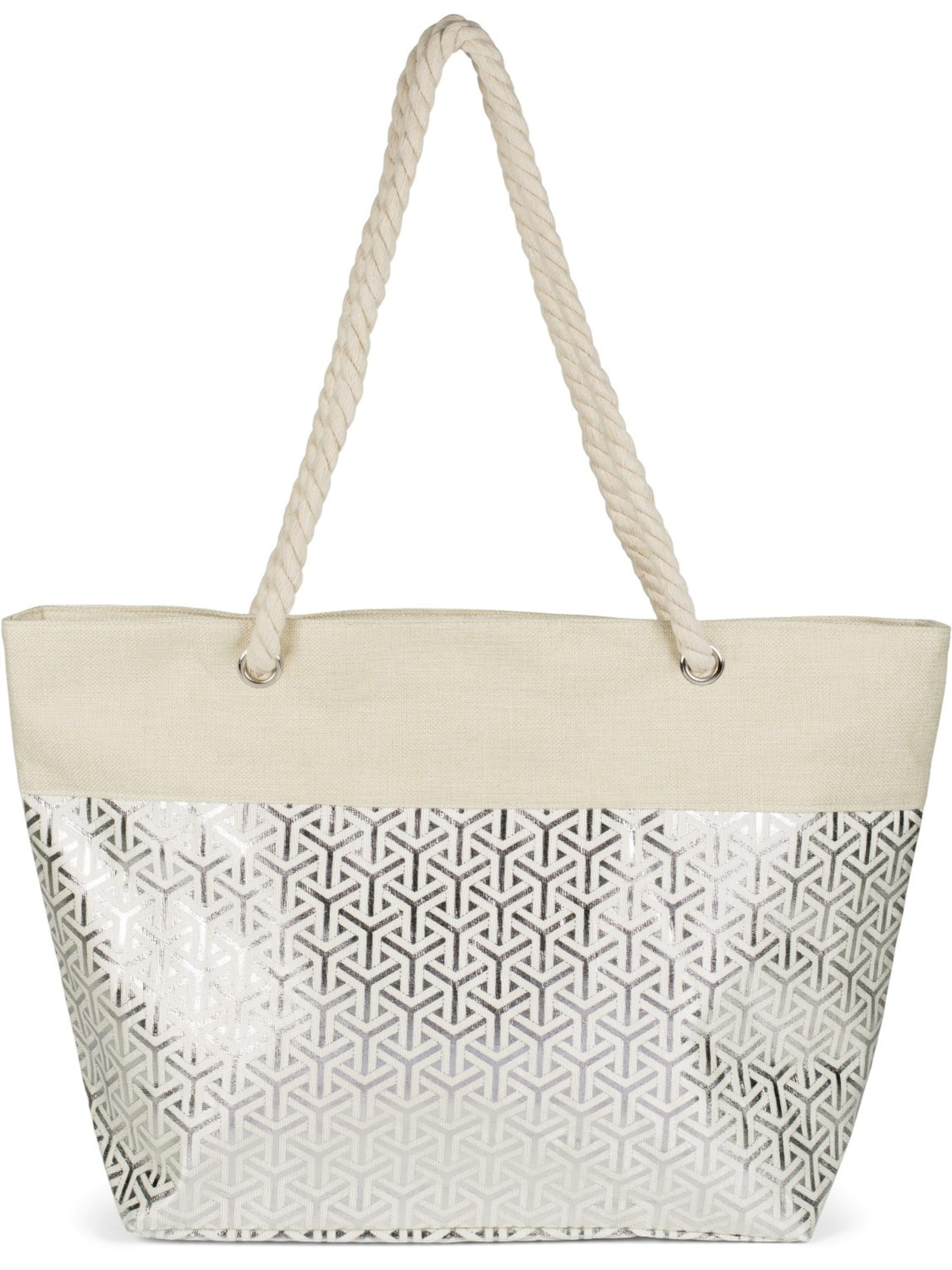styleBREAKER Strandtasche 'Strandtasche metallic Infinity Würfel'‌‌‌ in silber, Produktansicht