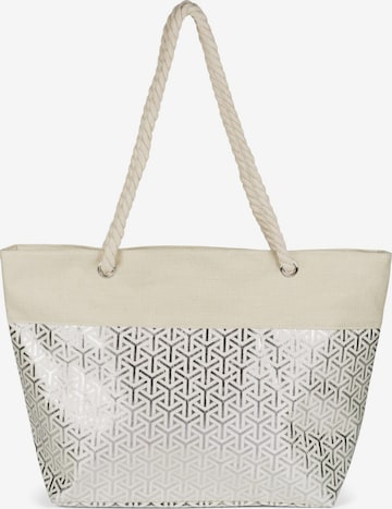 styleBREAKER Strandtasche 'Strandtasche metallic Infinity Würfel' in Silber: Vorderseite