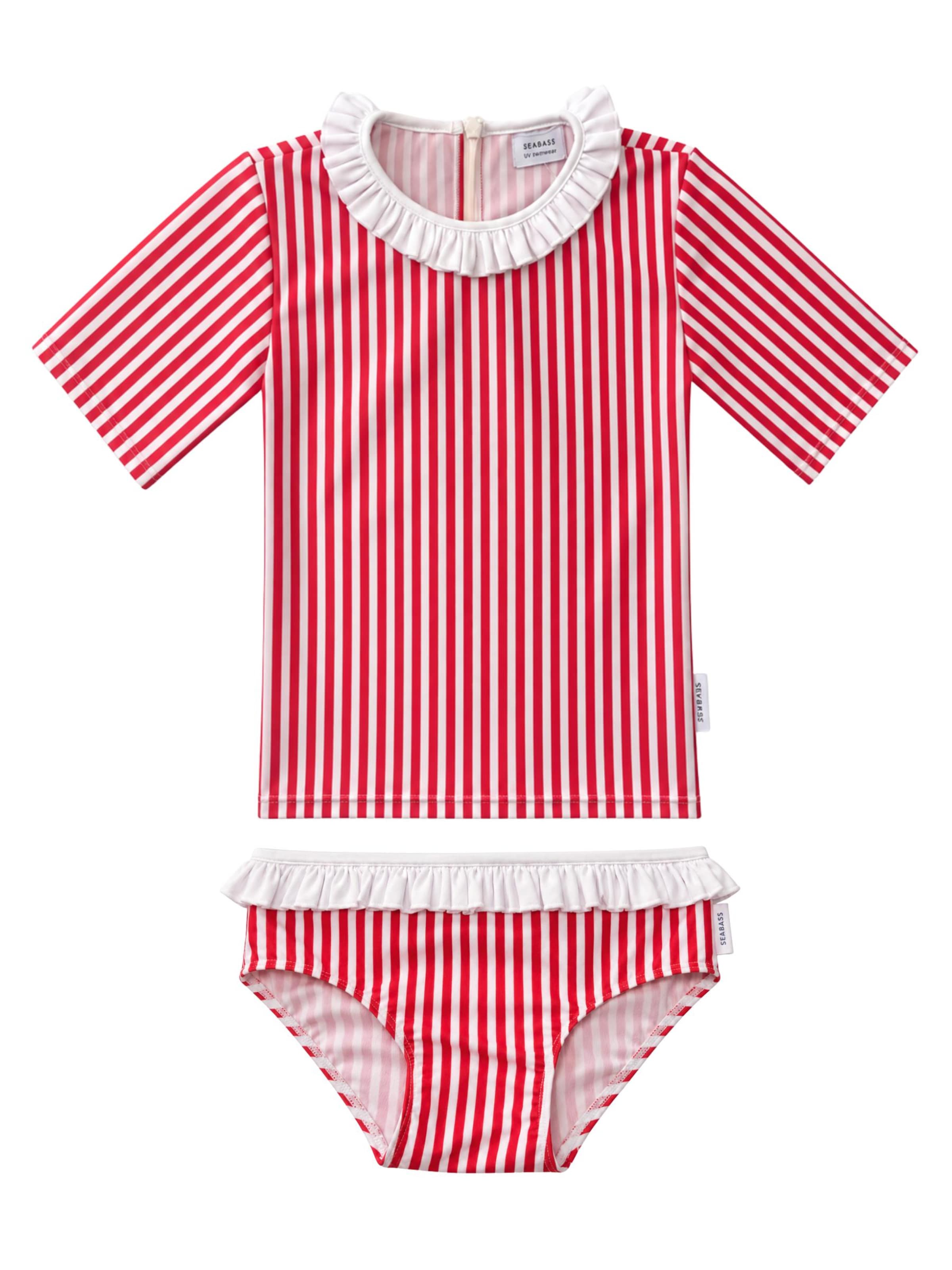 SEABASS High neck Bikini 'Girls Swim Set Ruffle'‌‌‌‌‌‌ in Pink: Vorderseite