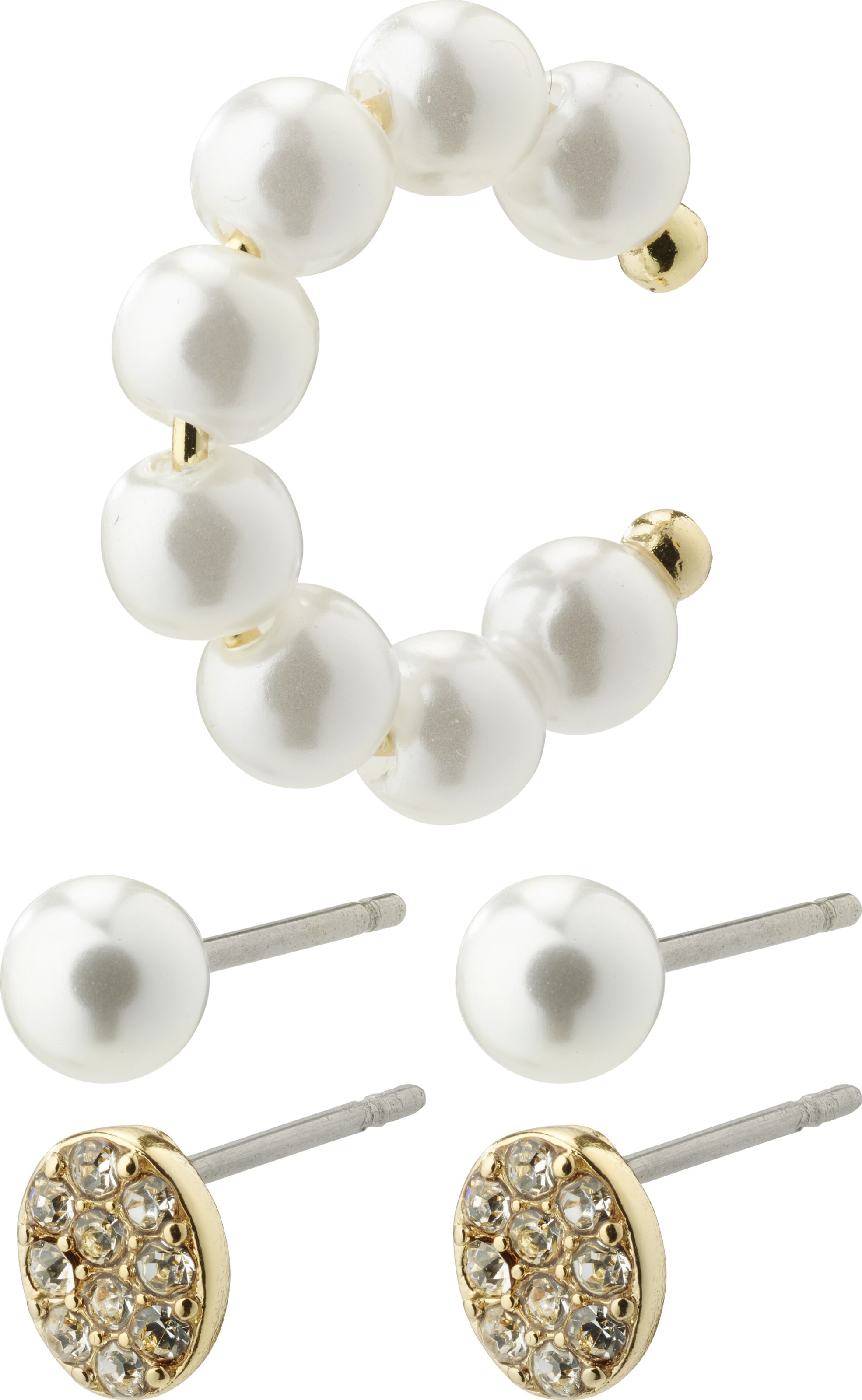 Set di gioielli 'Beat' di Pilgrim in bianco: frontale