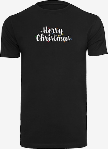 Maglietta 'Merry Christmas Lights' di Merchcode in nero: frontale