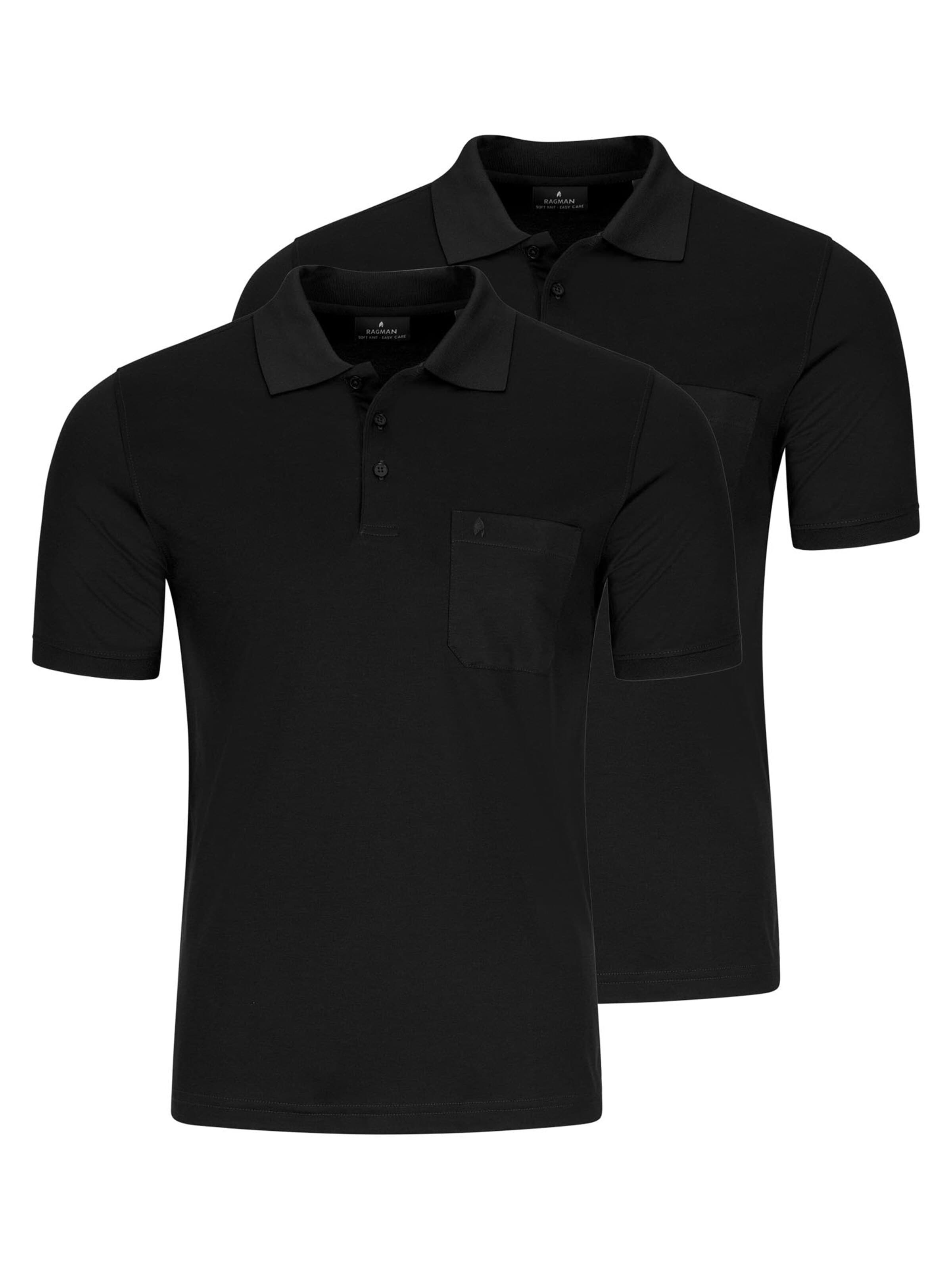 Ragman Shirt 'Basic'‌‌ in Schwarz: Vorderseite