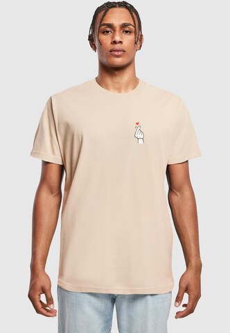 Mister Tee Shirt 'Love Sign' in Beige: front