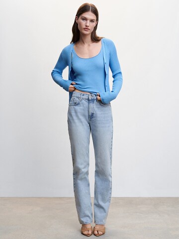 MANGO Knitted Top 'RUFFA' in Blue