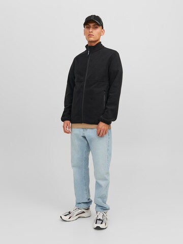 JACK & JONES Fleece jacket 'FLAME' in Black