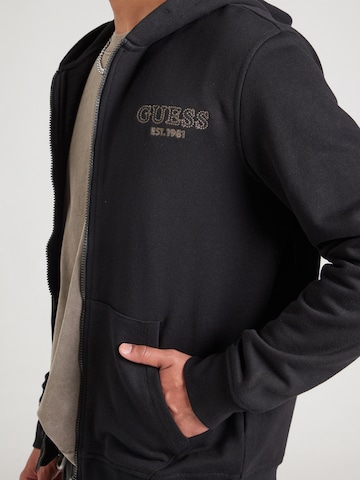 GUESS Zip-Up Hoodie in Black