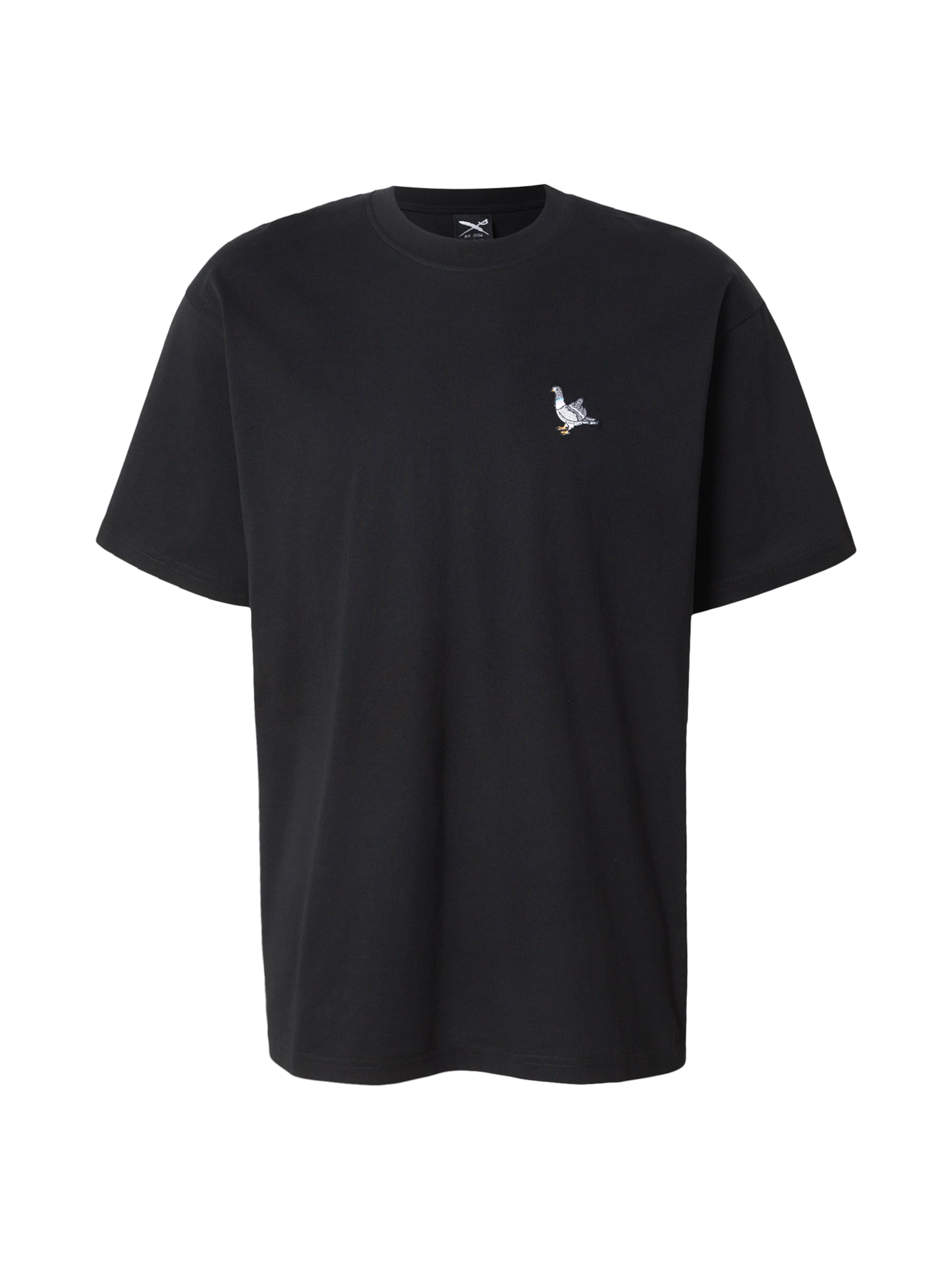 Iriedaily - Camiseta 'Pigeon Finger' en negro: frente