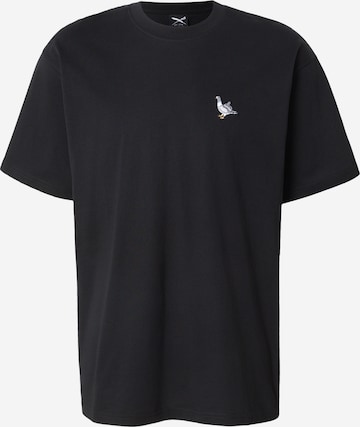 Iriedaily - Camiseta 'Pigeon Finger' en negro: frente