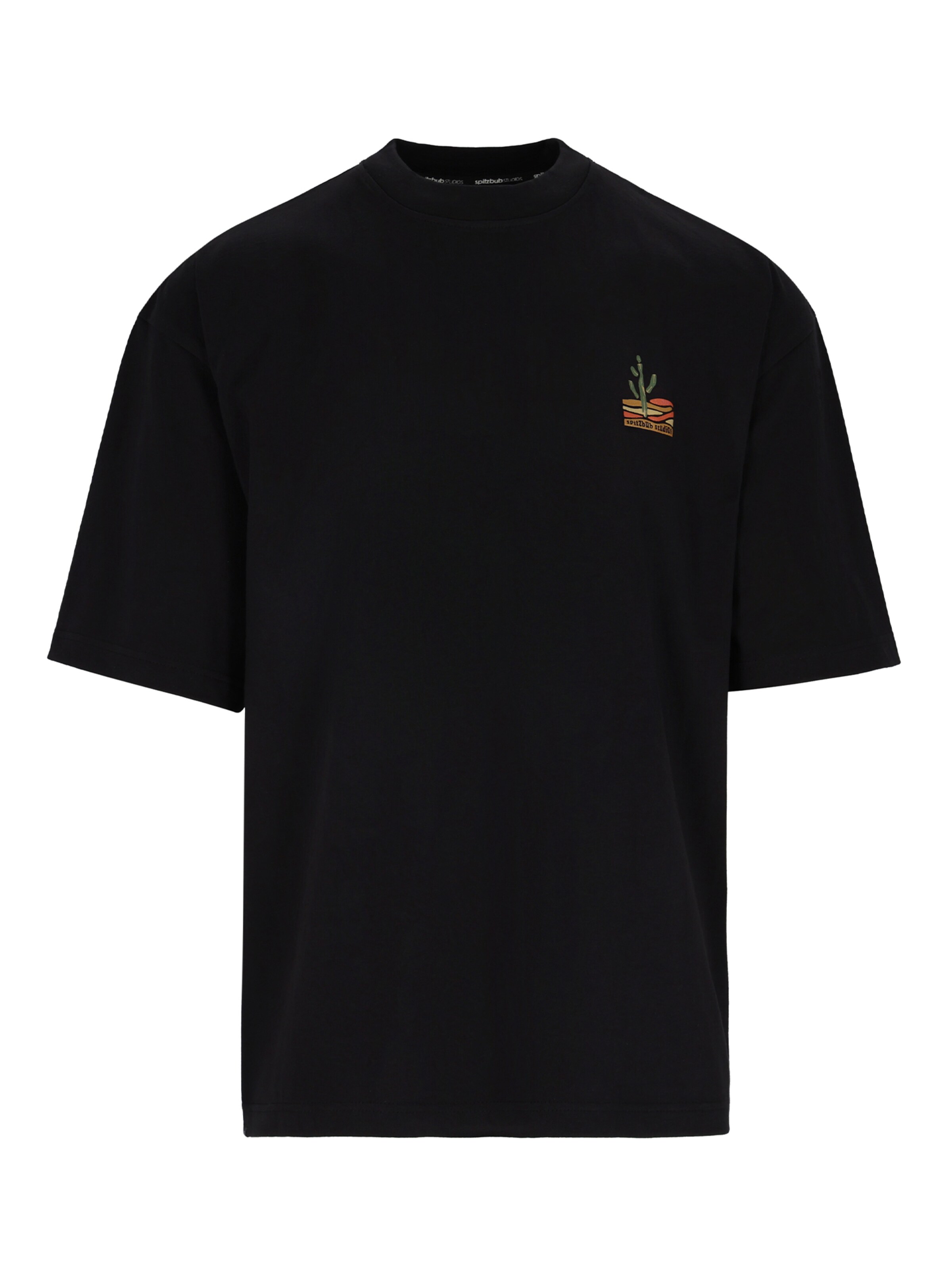 SPITZBUB Shirt 'Black Glow' in Schwarz: Vorderseite