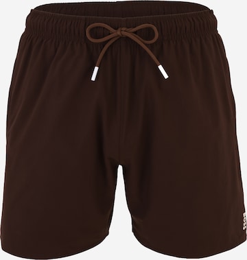 Shorts de bain 'Iconic' BOSS en marron : devant