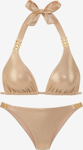 LASCANA Triangle Bikini in Gold: front