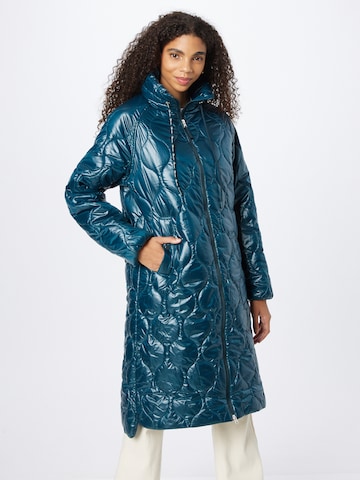 QS Winter Coat in Blue: front