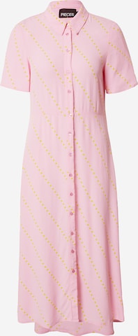 PIECES Платье-рубашка 'Janni' в Ярко-розовый: спереди