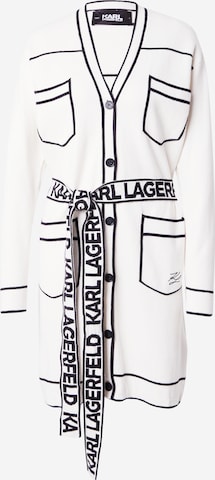 Karl Lagerfeld Knit Cardigan in White: front
