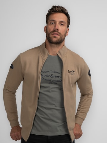 Petrol Industries Sweatjacke 'Steese' in Beige: Vorderseite