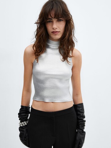 MANGO Knitted Top 'ALIEN' in Silver