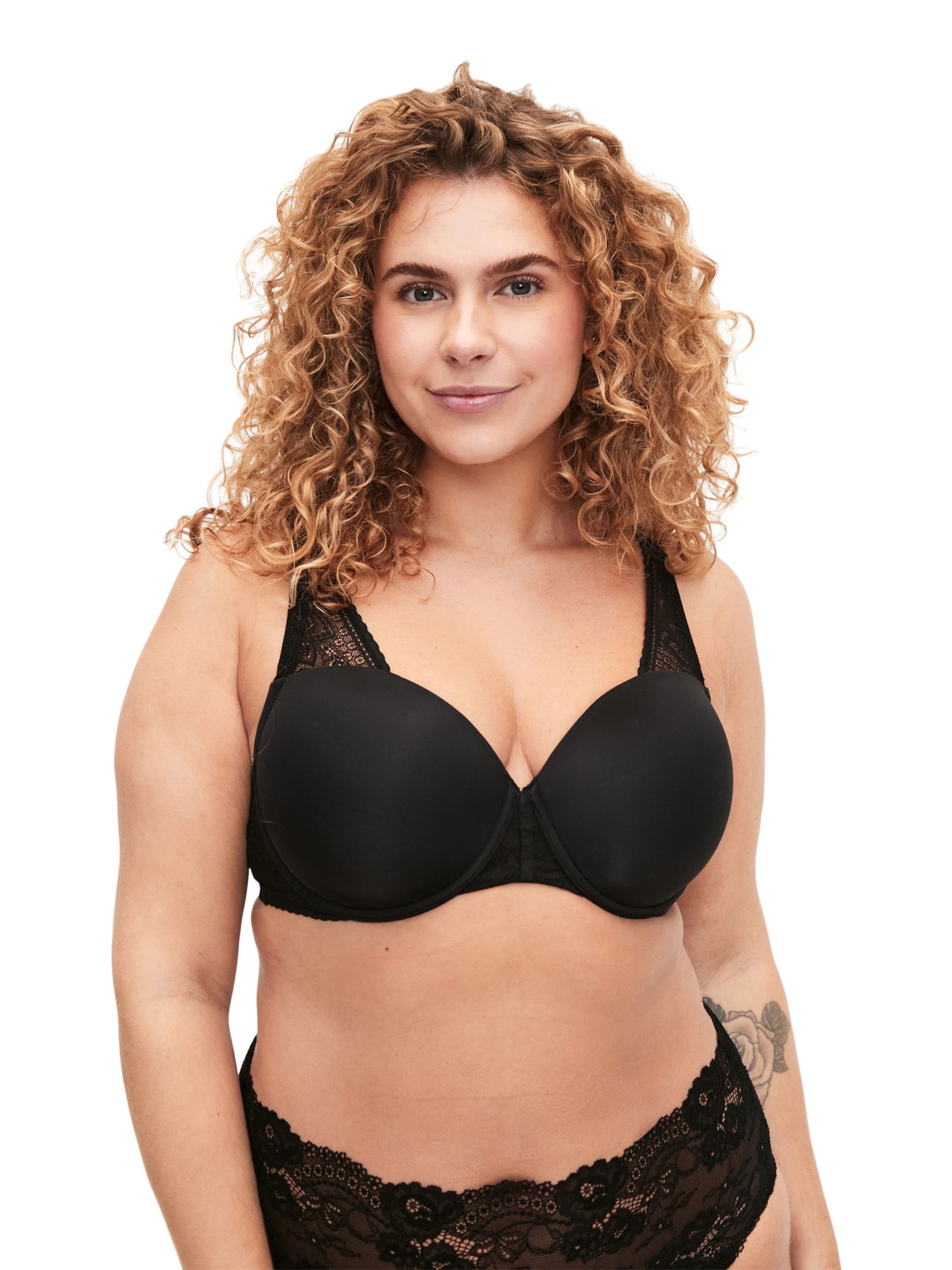 Devoted by Zizzi T-särgi Rinnahoidja 'LAYA', värv must: eest vaates