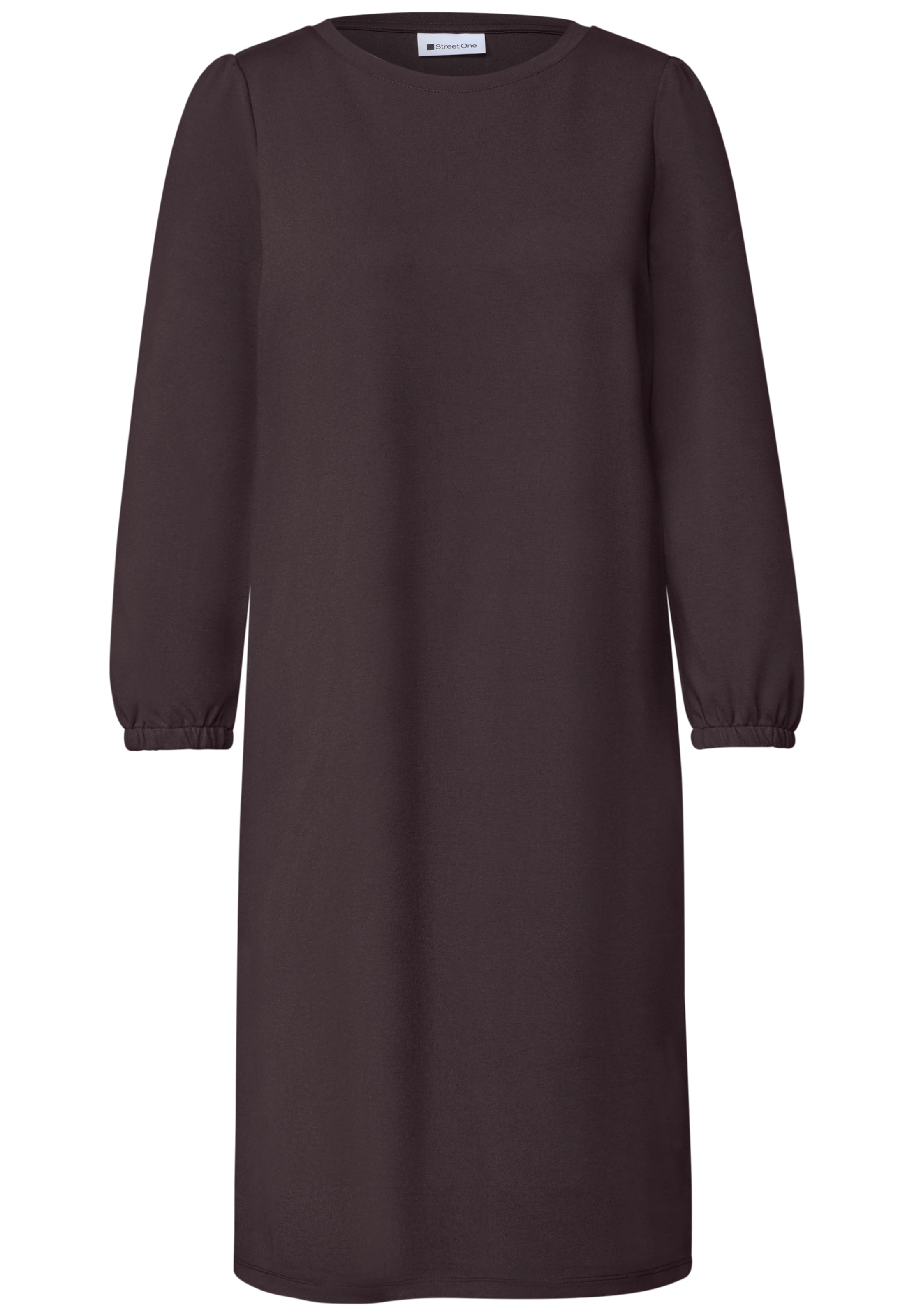 STREET ONE Knielanges Kleid mit Rundhals in 34 in dunkelrot, Produktansicht
