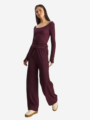 Loosefit Pantalon Bianco Lucci en rouge