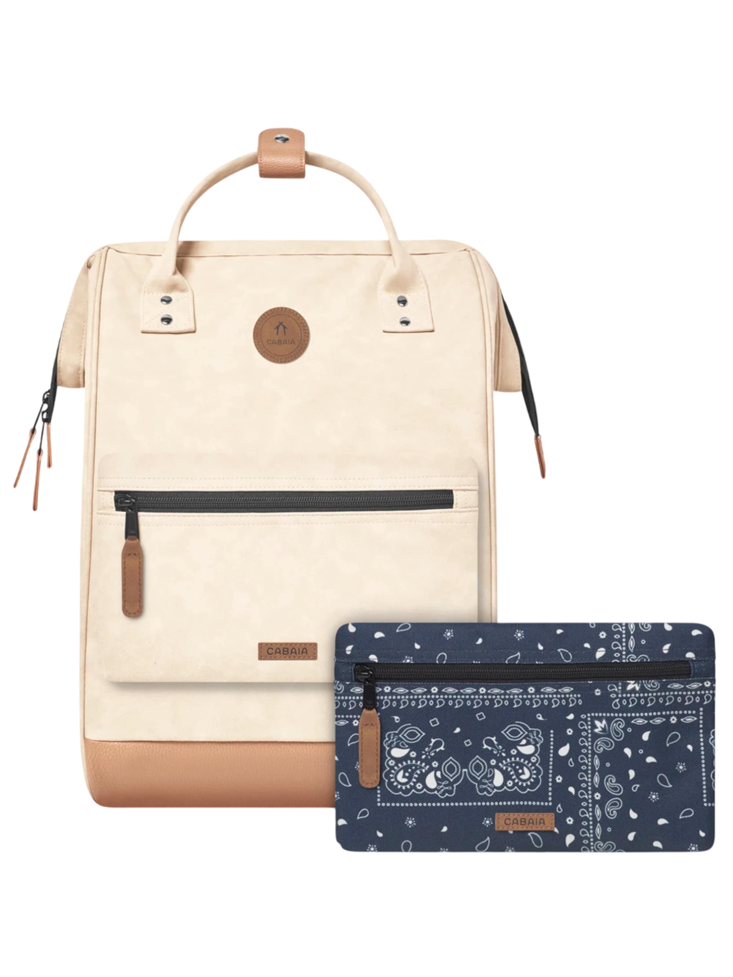 Cabaia Backpack 'Large Andenne' in Beige: front