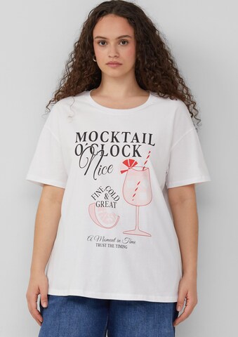 T-shirt QS en blanc : devant