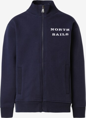 North Sails Zip-Up Hoodie in Blue: front